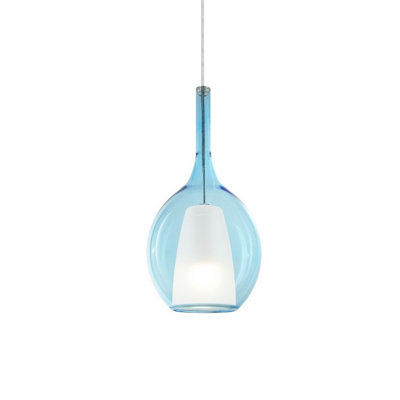 Luminosa Lighting Luminosa Kalique Il 18Cm Globe Dome Pendant Ceiling Light Sky Blue 1X E27 from B&Q