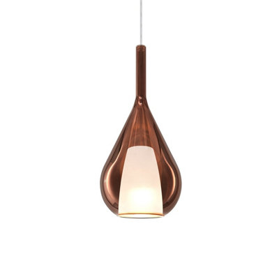 B&Q -  Luminosa Kalique Ill 18Cm Teardrop Dome Pendant Ceiling Light Copper 1X E27