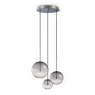Luminosa Lighting Luminosa Equinoxe Cluster Pendant Ceiling Light Shaded Smoke 3X G4 from B&Q
