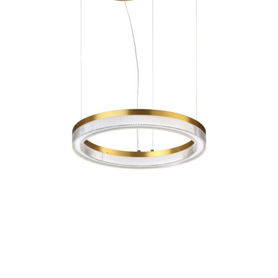 Luminosa Lighting Luminosa Crown 40Cm Integrated Led Pendant Ceiling Light Brass 2050Lm 3000K from B&Q