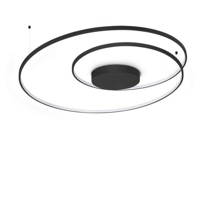 Luminosa Lighting Luminosa Oz Integrated Led Semi Flush Ceiling Light Black 8300Lm 3000K from B&Q