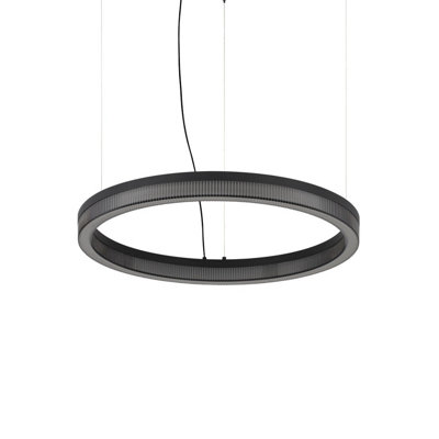 Luminosa Lighting Luminosa Crown 60Cm Integrated Led Pendant Ceiling Light Black 3050Lm 3000K from B&Q