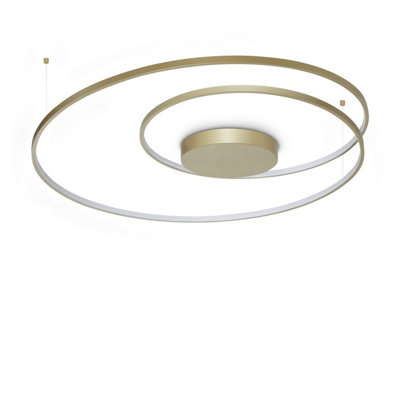 Luminosa Lighting Luminosa Oz Integrated Led Semi Flush Ceiling Light Brass 8300Lm 3000K from B&Q