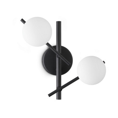 Luminosa Lighting Luminosa Atlas Globe Wall Lights Black 2X G9 from B&Q