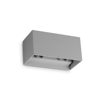 Luminosa Lighting Luminosa Atom 20Cm Outdoor Up Down Wall Lamp Grey 4X Led 2400Lm 4000K Ip54 from B&Q