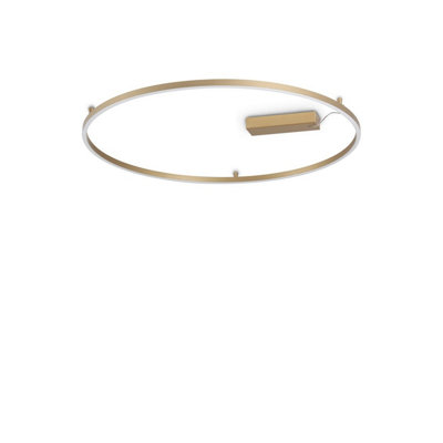 Luminosa Lighting Luminosa Oracle Slim 90Cm Non Dim 3000K Round Integrated Led Semi Flush Ceiling Light Brass 5650Lm from B&Q