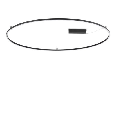 Luminosa Lighting Luminosa Oracle Slim 150Cm Non Dim 3000K Round Integrated Led Semi Flush Ceiling Light Black 9300Lm from B&Q