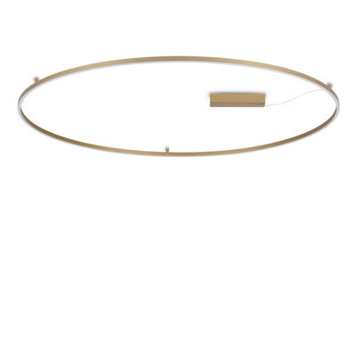 Luminosa Lighting Luminosa Oracle Slim 150Cm Non Dim 3000K Round Integrated Led Semi Flush Ceiling Light Brass 9300Lm from B&Q