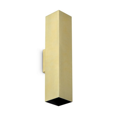 Luminosa Lighting Luminosa Look 30Cm Square Up & Down Wall Lamp Brass 2X Gu10 from B&Q
