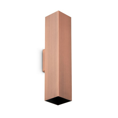 Luminosa Lighting Luminosa Look 30Cm Square Up & Down Wall Lamp Copper 2X Gu10 from B&Q
