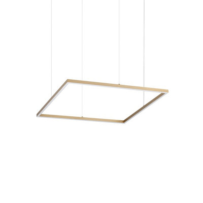 Luminosa Lighting Luminosa Oracle Slim Square 70Cm Non Dim 3000K Round Integrated Led Pendant Ceiling Light Brass 4350Lm from B&Q