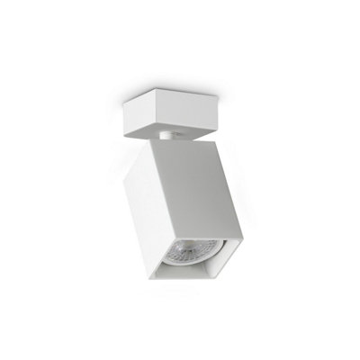 Luminosa Lighting Luminosa Dynamite Square Single Spotlight White 1X Gu10 from B&Q
