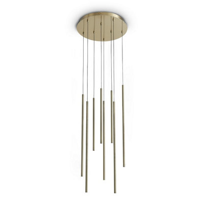 Luminosa Lighting Luminosa Look Cluster Pendant Ceiling Light Brass 8X Led 1550Lm 3000K from B&Q