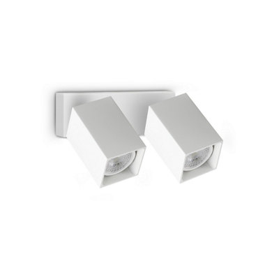 B&Q -  Luminosa Dynamite Square Twin Ceiling Spotlight White 2X Gu10