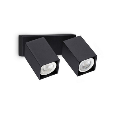 B&Q -  Luminosa Dynamite Square Twin Ceiling Spotlight Black 2X Gu10