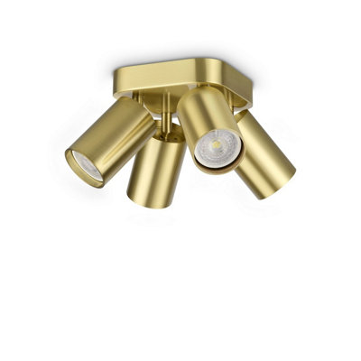 Luminosa Lighting Luminosa Dynamite Ceiling Spotlight Clusters Brass 4X Gu10 from B&Q