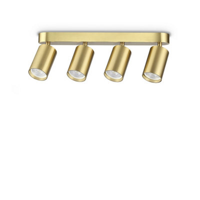 Luminosa Lighting Luminosa Dynamite Ceiling Spotlight Bar Brass 4X Gu10 from B&Q