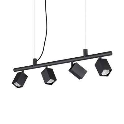 Netlighting Unisex Black Dynamite Square Bar Pendant Ceiling Light 4X Gu10 - Image 4