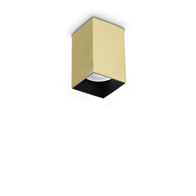Luminosa Lighting Luminosa Look 10Cm Square Surface Mounted Downlight Brass 1X Gu10 from B&Q