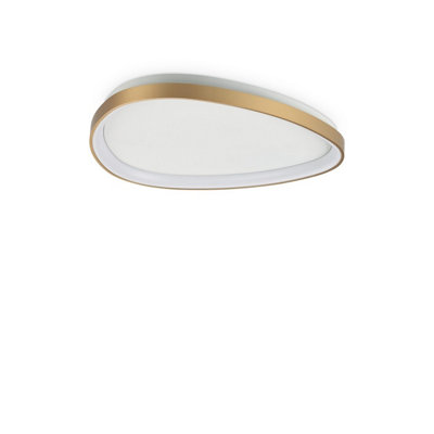 Luminosa Lighting Luminosa Gemini Integrated Led Semi Flush Ceiling Light Brass 3550Lm 4000K from B&Q