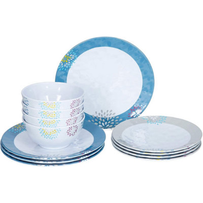 Miriad Brunner Belfiore 12-Piece Melamine Camping Dinner Set With Anti-Slip Feature