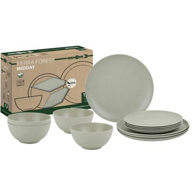 Brunner Pla Tierra Forest Melamine Dinner Set 12-Piece from B&Q