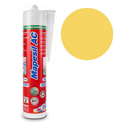 B&Q -  Mapesil Ac Mould Resistant Silicone 150 Yellow 310Ml
