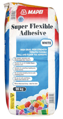 Mapei Super Flexible White Tile Adhesive20Kg from B&Q