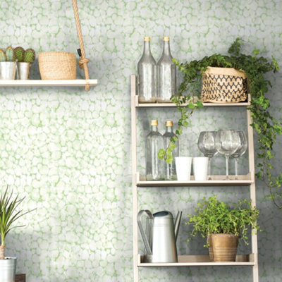 Galerie Evergreen Green Mica Reflections Smooth Wallpaper from B&Q