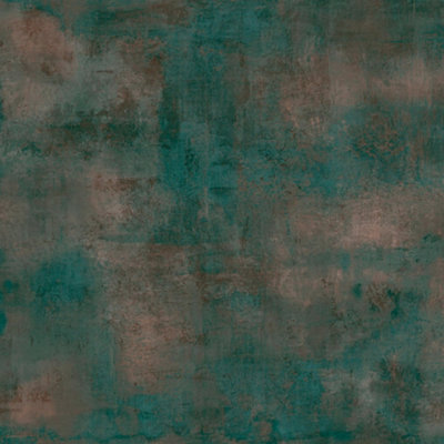 Galerie Italian Textures 3 Green Unito Room Plaster Effect 10.05M X 106Cm Double Width Wallpaper Roll from B&Q