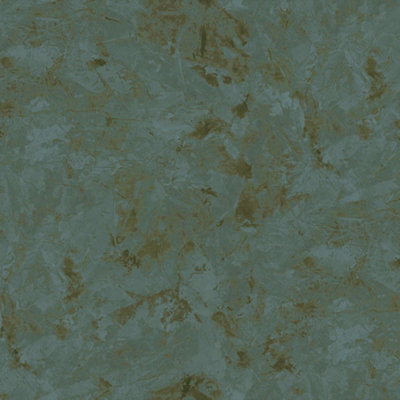 Galerie Italian Textures 3 Green Unito Argenta Metallic Plaster Effect 10.05M X 106Cm Double Width Wallpaper Roll from B&Q
