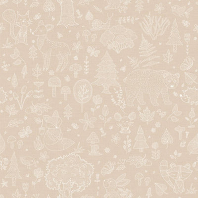 Galerie Little Explorers 2 Beige Forest Kingdom Wallpaper Roll from B&Q