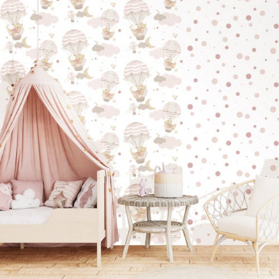Galerie Little Explorers 2 Pink Polka Dots Wallpaper Roll from B&Q