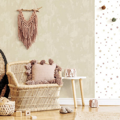 Galerie Little Explorers 2 Beige Stars Wallpaper Roll from B&Q
