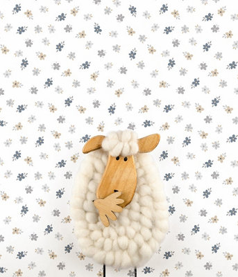 Galerie Little Explorers 2 Beige Five Leaf Flower Wallpaper Roll from B&Q