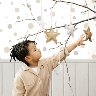Galerie Little Explorers 2 Silver Doga Happy Wood Panelling Wallpaper Roll from B&Q