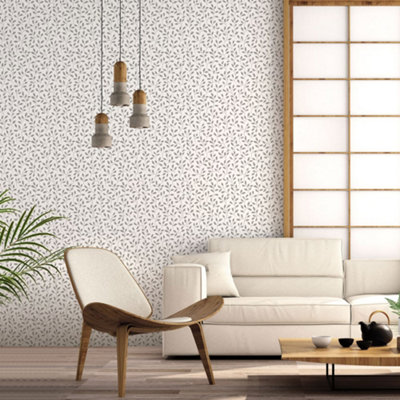 Galerie Into The Wild Metallic Silver Trailing Leaf Wallpaper Roll from B&Q