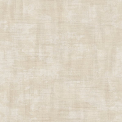 Galerie Italian Textures 3 Beige Unito Netto Distressed Linen Effect Wallpaper Roll from B&Q