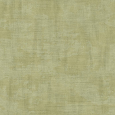 Galerie Italian Textures 3 Green Unito Netto Distressed Linen Effect Wallpaper Roll from B&Q