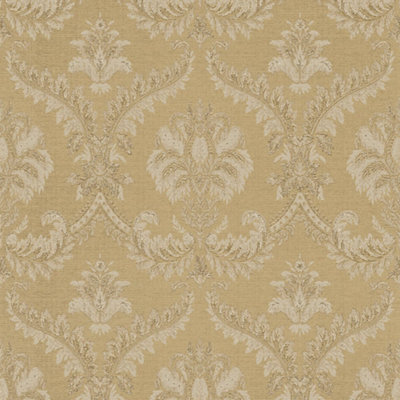 Galerie The Classic Italian Collection Gold Traditional Damask Embossed Wallpaper from B&Q
