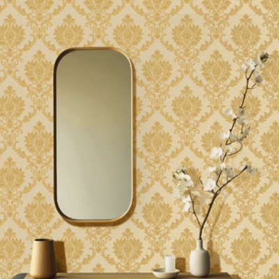 Galerie The Classic Italian Collection Gold Italian Damask Embossed Wallpaper from B&Q