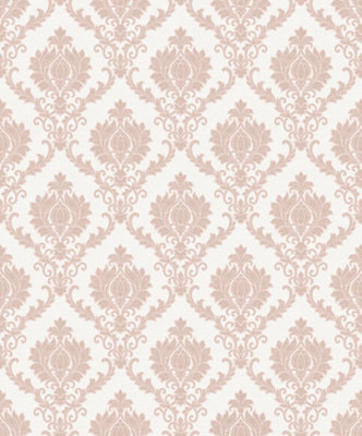 Galerie Italian Classics 4 Pink Italian Damask Embossed Wallpaper from B&Q