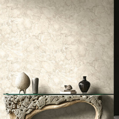 Galerie Structura Light Beige Mottled Texture Wallpaper from B&Q