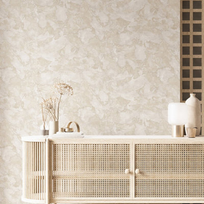 Galerie Structura Beige Mottled Texture Wallpaper from B&Q