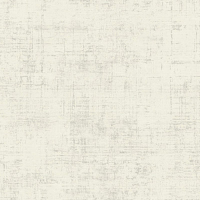Galerie Italian Style White Distressed Weave Texture Effect Wallpaper Roll from B&Q
