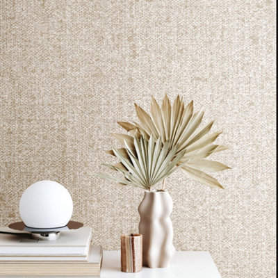 Galerie Structura Beige Woven Effect Wallpaper from B&Q