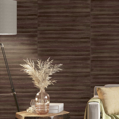 Galerie Italian Style Red Distressed Horizontal Stripe Wallpaper Roll from B&Q