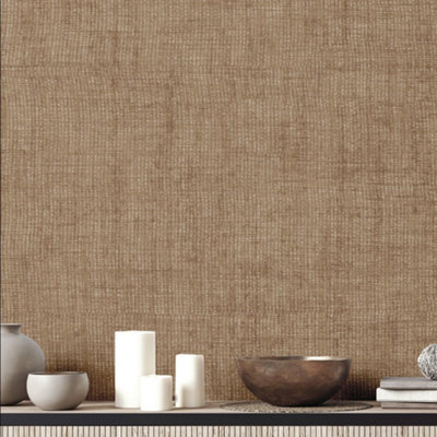 Galerie Structura Brown Mesh Textured Wallpaper from B&Q