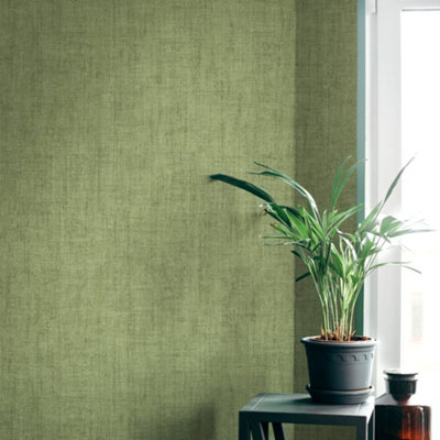 Galerie Structura Rich Green Mesh Textured Wallpaper from B&Q