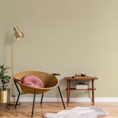 Galerie Botanica Yellow Bali Weave Smooth Wallpaper from B&Q